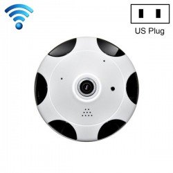 360 Degrees Viewing VR Camera WiFi IP Camera, Support TF Card (128GB Max), US Plug (White)