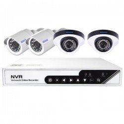 szsinocam SN-NVK-6004BD410 4CH HD 720P P2P 1.0 Mega Pixel IP Camera NVR Kit, Support Night Vision / Motion Detection