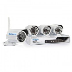 szsinocam SN-6004E 4 x HD 720P P2P 1.0 Mega Pixel Wireless Cloud IP Camera + 4Ch NVR Kit, with Video Push Alarm, Supports ONVIF