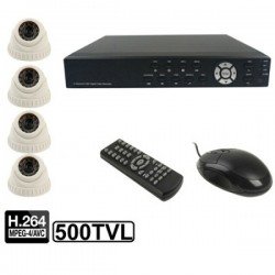 4-CH Embedded Digital Video Recorder Kit (1 / 3 Sony CCD, 500TVL, 24 x IR LED, 6mm Lens, IR Distance: 25m, H.264