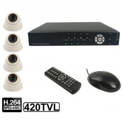 4-CH Embedded Digital Video Recorder Kit (1 / 3 Sony CCD, 420TVL, 24 x IR LED, 6mm Lens, IR Distance: 25m, H.264