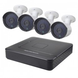 COTIER A4B2 4Ch Bullet IP Camera NVR Kit, Support Night Vision / Motion Detection, IR Distance: 20m (A4B2/Kit 960P