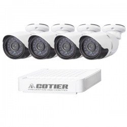 COTIER N4B-Mini/L 4 Ch 720P 1.0 Mega Pixel IP Camera NVR Kit, Support Night Vision / Motion Detection, IR Distance: 20m