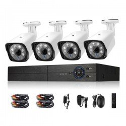 COTIER A4B3Kit 2MP 4CH 1080P CCTV Security Camera System AHD DVR Surveillance Kit, Support Night Vision