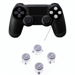 Aluminum Metal Buttons for PS4 9mm Mod Kits Bullet(Silver)