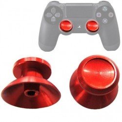 2 PCS Aluminium Humbsticks Thumb Joysticks 3D Cap Shell Mushroom Caps for PS4(Red)