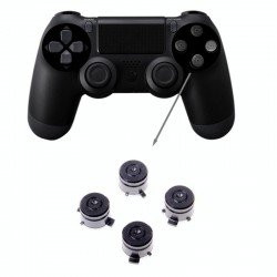 Aluminum Metal Buttons for PS4 9mm Mod Kits Bullet(Black)