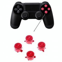 Aluminum Metal Buttons for PS4 9mm Mod Kits Bullet(Red)