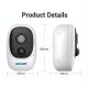 ESCAM G08 HD 1080P IP65 Waterproof PIR IP Camera without Solar Panel, Support TF Card / Night Vision / Two-way Audio (White)