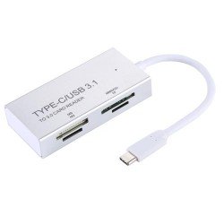 TF / SD / MS / M2 Card to USB-C / Type-C Card Reader with 14cm USB Cable