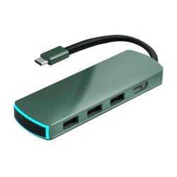 Basix Mate6 6 In 1 Multi-function Type-C / USB-C HUB Expansion Dock (Green)